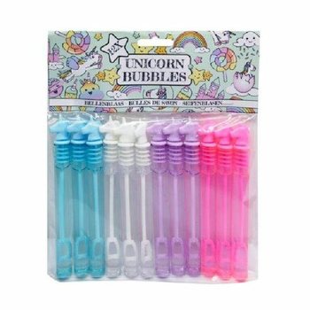 B&acirc;tons de bulles de savon Licorne color&eacute;s (1 pack de 12 pcs)