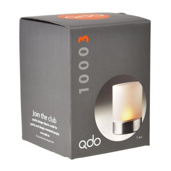 QDO - Photophore Hurricane Inox & Verre D&eacute;poli (1 pce)