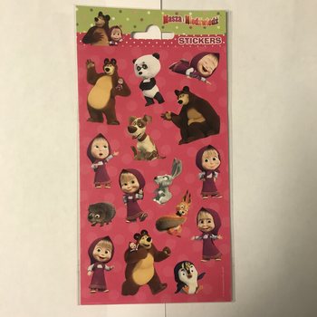Autocollants MASHA ET MICHA, Dim. 20 x 10 cm (10 pcs)