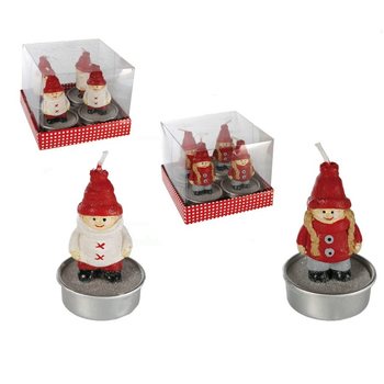 4 BOUGIES CHAUFFE-PLAT FIGURINES DE NO&Euml;L (12 pcs)