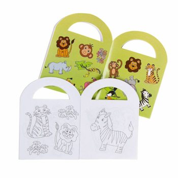 Petits albums de coloriage Animaux de la Jungle avec stickers (48 pcs)