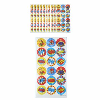 STICKERS FUN - SUPER-HÉROS 18 STICKERS PAR FEUILLE (10 pcs)