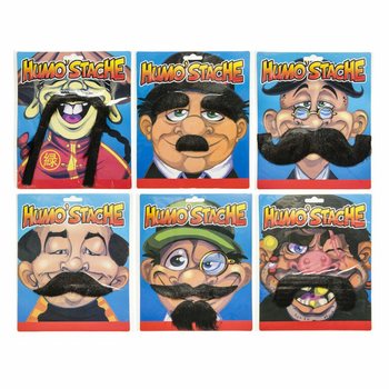 Fausses Moustaches Adh&eacute;sives Amusantes sur Carte (24 pi&egrave;ces)