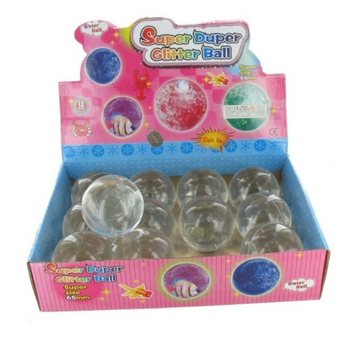 Balle Rebondissante Pailletée en Présentoir (12 pcs)
