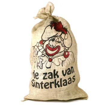 Grand sac en jute de Saint Nicolas / P&egrave;re No&euml;l