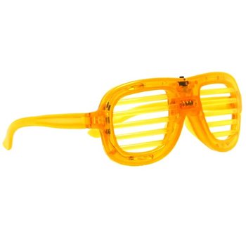 LUNETTES SHUTTER SHADES AVEC &Eacute;CLAIRAGE - COULEUR : JAUNE (12 pcs)