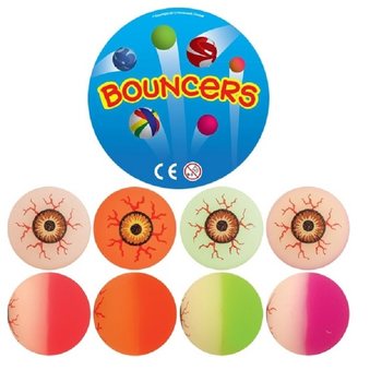 Mix de Balles Rebondissantes avec Yeux, Ø3,3 cm (100 pcs)