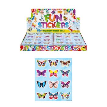 AUTOCOLLANTS FUN STICKERS – MODÈLE : PAPILLONS (120 pcs)