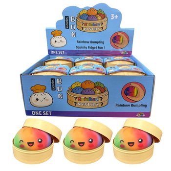 RAGE - RAINBOW Squishy Bun Dumplings GRAND (Dim. 8.5 x 8.5 x 4.8 cm) - Jouet Fidget Viral 2026 (12 pcs)