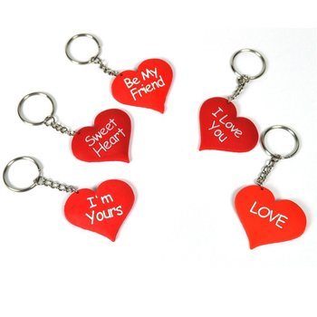 Porte-clés Cœur avec Message (Pack de 12)