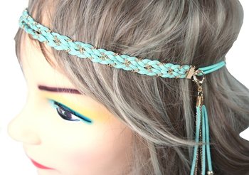 Bandeau Cheveux avec Plumes Menthe (1 pc)