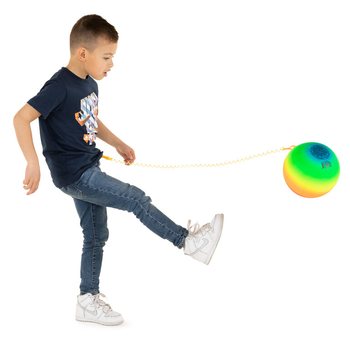 BALLE ARC-EN-CIEL AVEC CORDON / BALLE BUNGEE &Oslash;23 Cm (36 pcs)
