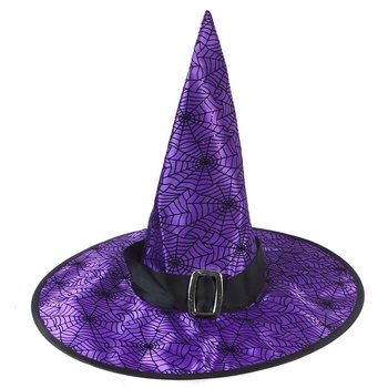 CHAPEAU DE SORCIÈRE VIOLET AVEC BOUCLE (6 pcs.)