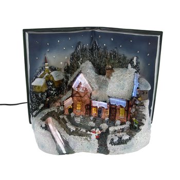 Village de No&euml;l en Forme de Livre avec &Eacute;clairage Glow