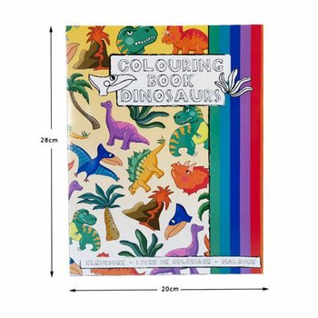 A4 - CAHIER DE COLORIAGE DINOSAURE 21x28 cm, AVEC AUTOCOLLANTS (12 pcs)