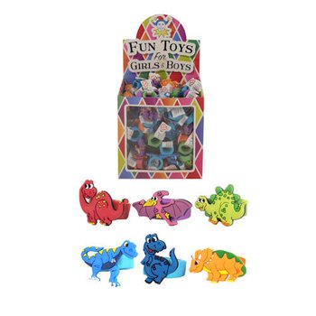 Bagues pour enfants modèle : Dinosaure en présentoir (156 pcs)