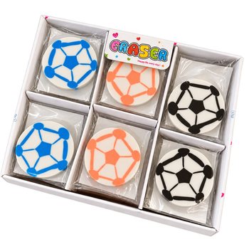 GOMME DE FOOTBALL EN PR&Eacute;SENTOIR (30 pcs)