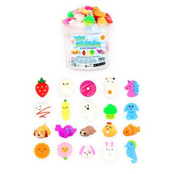 M&eacute;lange de Figurines Squishy en Seau (100 pi&egrave;ces)
