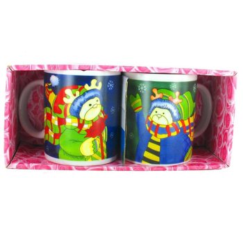 Lot de 2 Mugs de No&euml;l en Coffret Cadeau