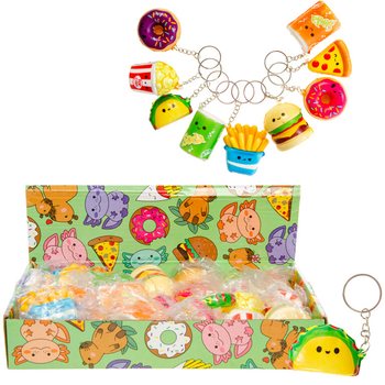 Porte-cl&eacute;s Squishy Fast Food en Pr&eacute;sentoir (24 pcs)