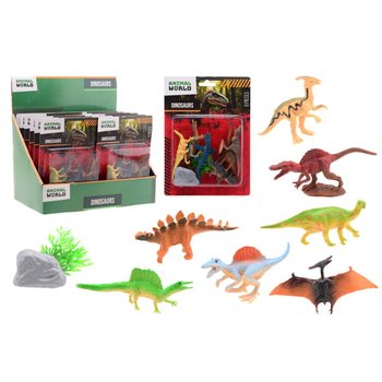 ANIMAL WORLD - Coffret de Jeu Dinosaures 8 Pièces - Présentoir de 12