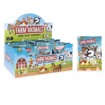Pochette Surprise / Blind Bag - Th&egrave;me : Animaux de la Ferme en Pr&eacute;sentoir (60 pcs)