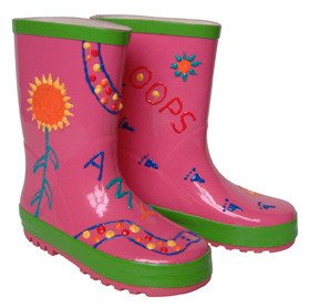 FUNKY WELLIES - Bottes de Pluie &agrave; Colorier - Rose / Taille: 26