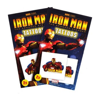 Tatouages Marvel 2 pièces - Modèle Iron Man (50 pcs)