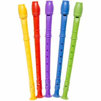 GRANDES FLÛTES À BEC COLORÉES (24 pcs)