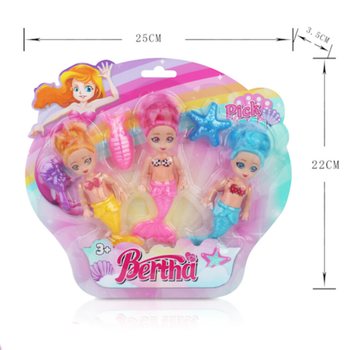 Ensemble de 3 Poup&eacute;es Sir&egrave;nes sur Carte (6 sets)