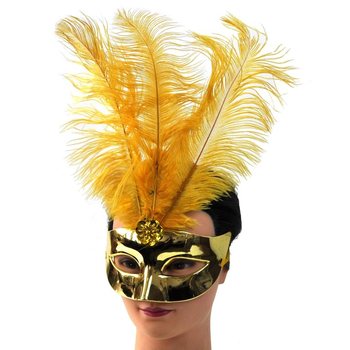 Loup de F&ecirc;te Dor&eacute; avec Plumes - Mod&egrave;le 16 (12 pcs.)