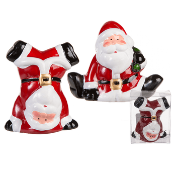PÈRES NOËL EN CÉRAMIQUE EN BOÎTE CADEAU, Env. 9 cm. (24 pcs)