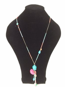 Collier long style Ibiza avec Bouddha (1 pc)