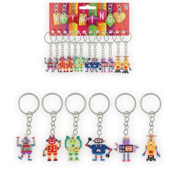 Porte-clés Robots sur Carte (12 pcs)