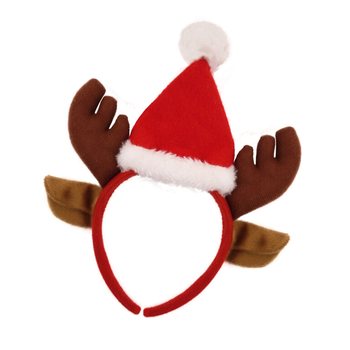 SERRE-T&Ecirc;TE DE NO&Euml;L RENNE AVEC BONNET DE NO&Euml;L (48 pcs)