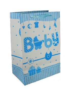 Sac Cadeau Naissance - Bleu B&eacute;b&eacute; (12 pcs)