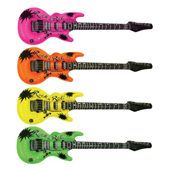 Guitare Gonflable Mix N&eacute;on - 95cm (12 pi&egrave;ces)