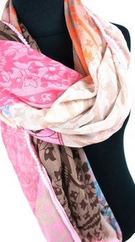 Écharpe de Luxe Style Ibiza Rose/Marron/Orange (1 pc)