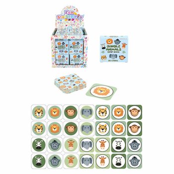 Mini-jeux de memory - Animaux de la jungle - Présentoir (64 pcs)