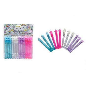 B&acirc;tons de bulles de savon Licorne color&eacute;s (1 pack de 12 pcs)