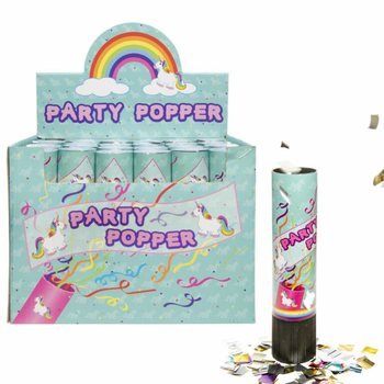 CANON À CONFETTI PARTY - LICORNE - PRÉSENTOIR (48 pièces)