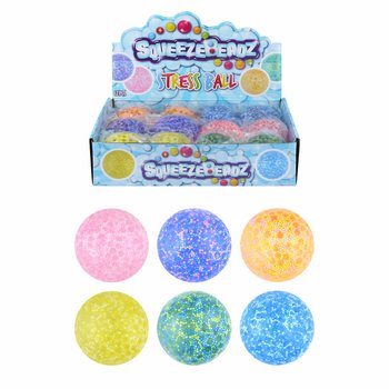 BALLE ANTI-STRESS SQUEEZE À PERLES Ø7CM EN DISPLAY (12 pcs)