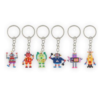 Porte-cl&eacute;s Robots sur Carte (12 pcs)