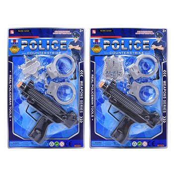 Set de Police Jouet avec Mitraillette, Menottes & Badge (6 pcs)