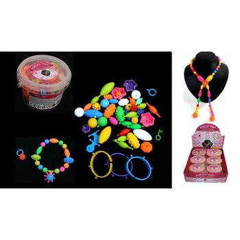 CRÉE TON PROPRE COLLIER OU BRACELET, 200 pièces. EN PRÉSENTOIR (6 pcs)