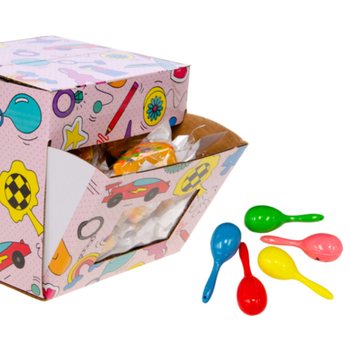 PETITES MARACAS SAMBA - MIX COULEURS - EN PR&Eacute;SENTOIR (60 pcs.)