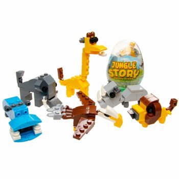 Briques de Construction Brick en &OElig;uf - Mix Animaux de la Jungle (12 pcs)