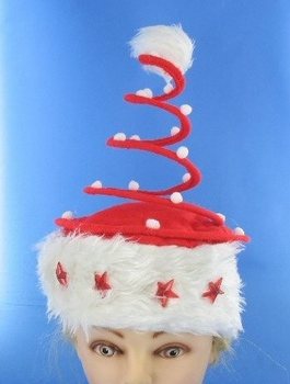 BONNET DE NO&Euml;L DE LUXE EN SPIRALE AVEC &Eacute;TOILE LUMINEUSE (12 pcs)