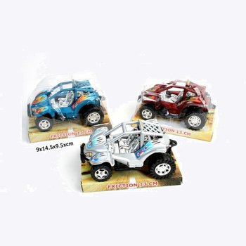 BUGGYS À FRICTION ROBUSTES SUR CARTE BLISTER, 13 CM (12 pcs)