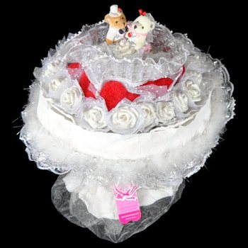 GRAND BOUQUET DE MARI&Eacute;E OURS